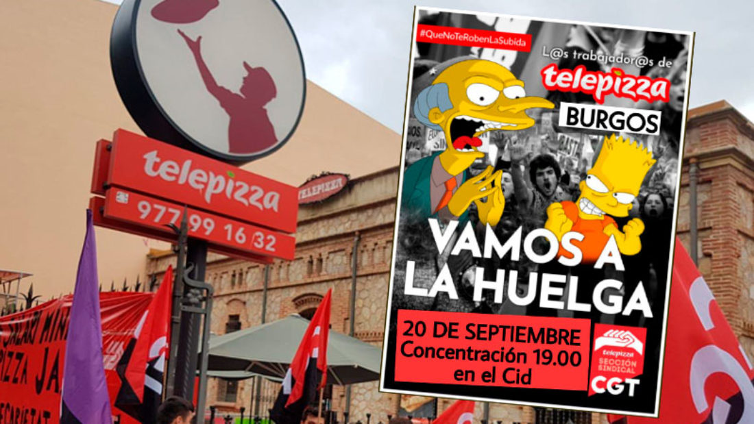 La sección sindical de CGT Telepizza Burgos sigue adelante con la huelga tras la negociación con la empresa