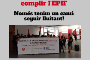 Acto de apoyo a dos trabajadoras despedidas por la Universitat de Lleida
