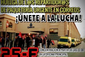 Huelga y concentración en la paquetería urgente de Correos en la provincia de Barcelona