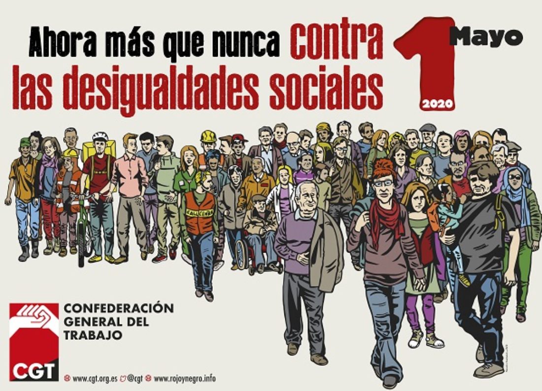 CGT conmemora el 1º de Mayo llamando a combatir, ahora más que nunca, las desigualdades sociales