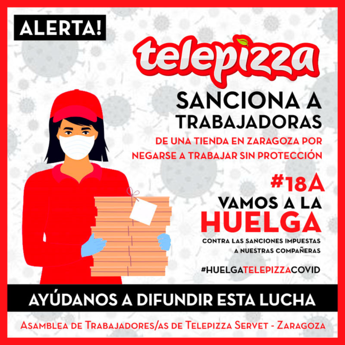 CGT califica de mentiras las explicaciones de Telepizza sobre las sanciones