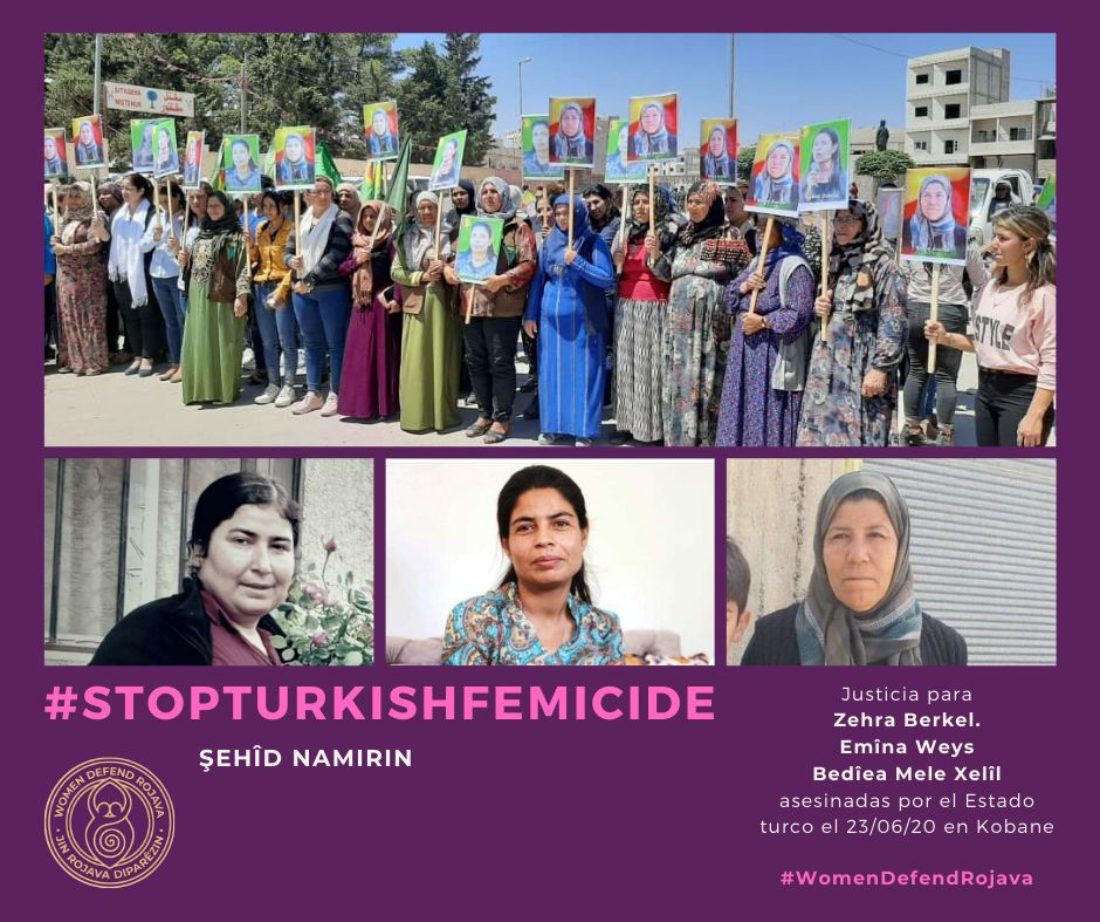 Condena a Turquía por el asesinato de las compañeras en lucha en el Kurdistán libre