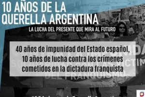 10 años de la Querella Argentina: Ha dado comienzo la campaña 3 de septiembre