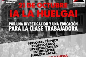 Convocatoria de Huelga en Universidades y Centros de Investigación de todo el Estado para el 21 de octubre