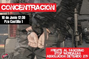 Concentración el 10 de junio a las 12:30 en los Juzgados de Plaza de Castilla en Madrid