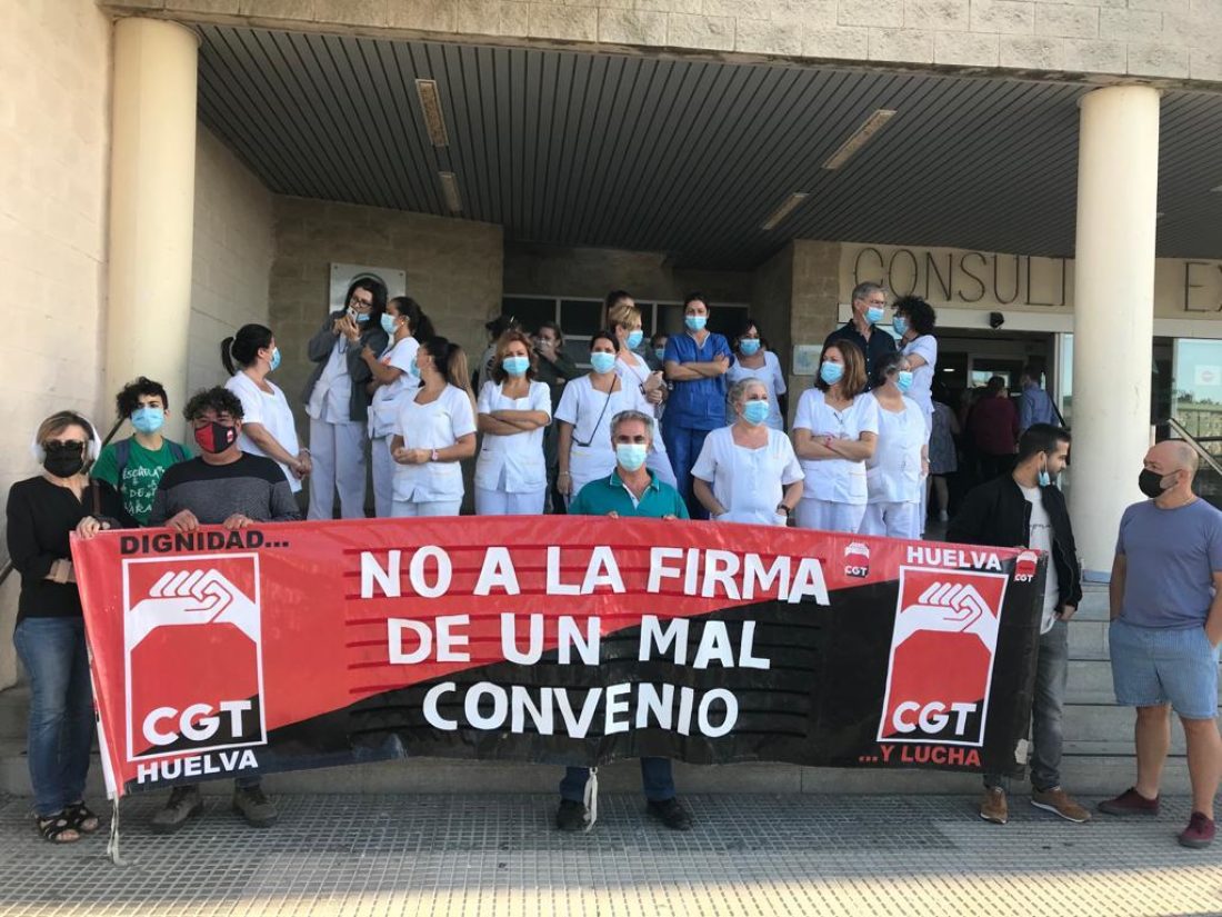 El sindicato CGT Huelva denuncia cómo UGT ha “vendido” ante la empresa a la plantilla de Ferrovial Servicios, encargada de la limpieza del Hospital Juan Ramón Jiménez, con la firma en solitario del nuevo convenio colectivo