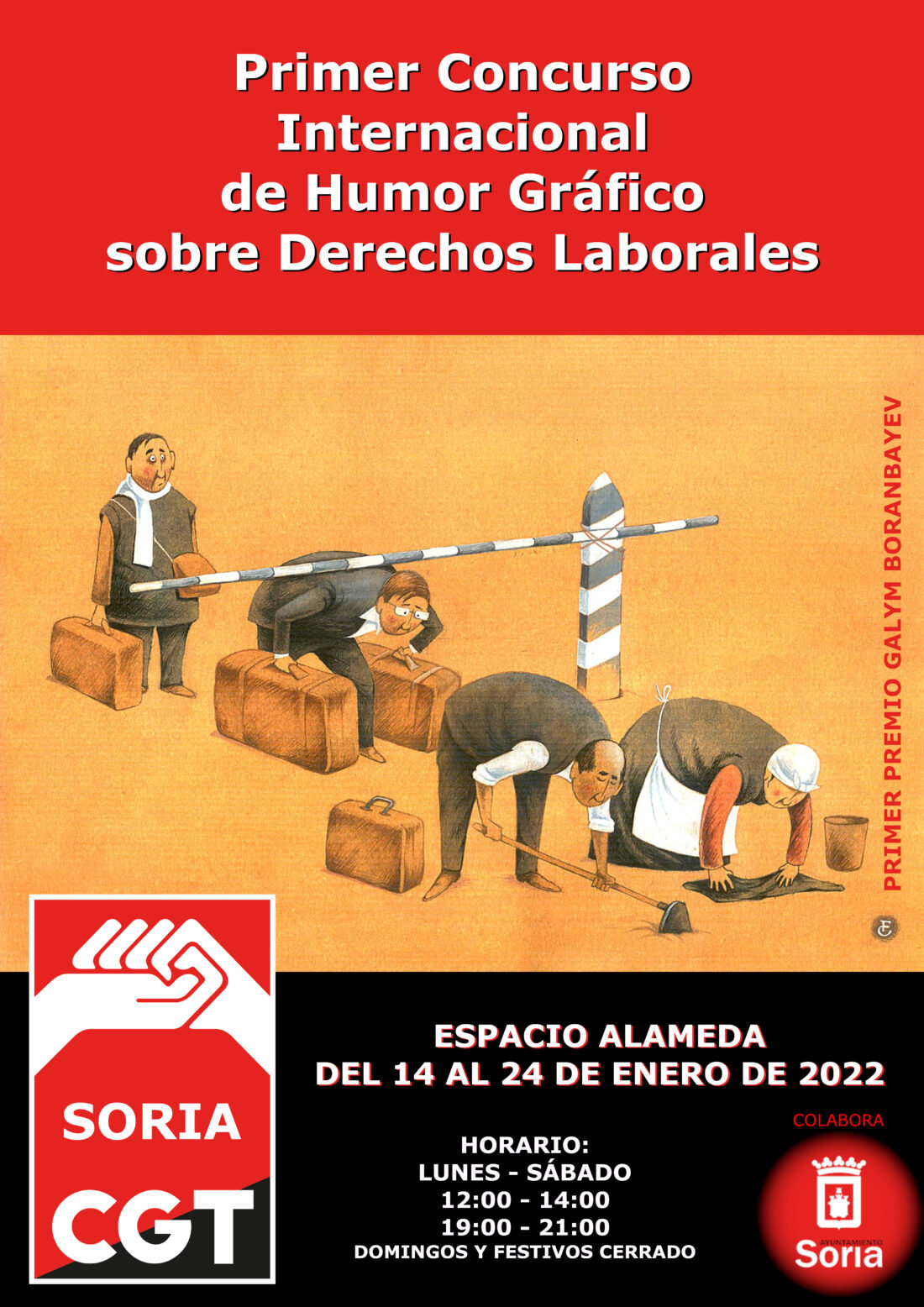 14-E: Exposición «Humor gráfico y derechos laborales» en Soria