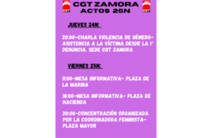 Actos de CGT en Zamora con motivo del 25N