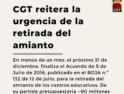 CGT reitera la urgencia de la retirada del amianto