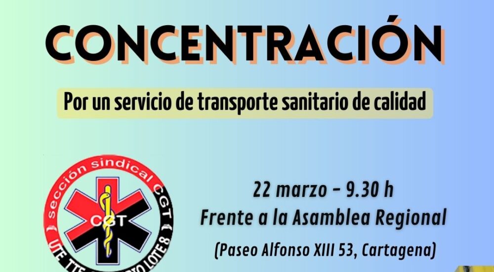 Concentración 22 marzo Asamblea Regional por incumplimientos servicio ambulancias Hozono Global