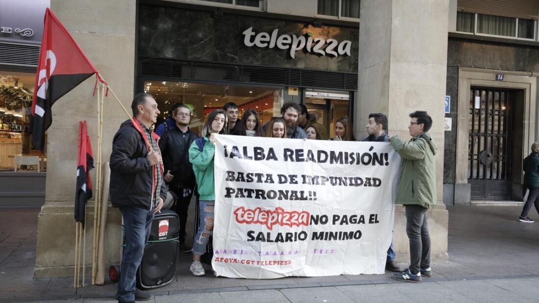 Paros en Telepizza en Zaragoza: CGT convoca un día de huelga «contra los salarios de miseria»