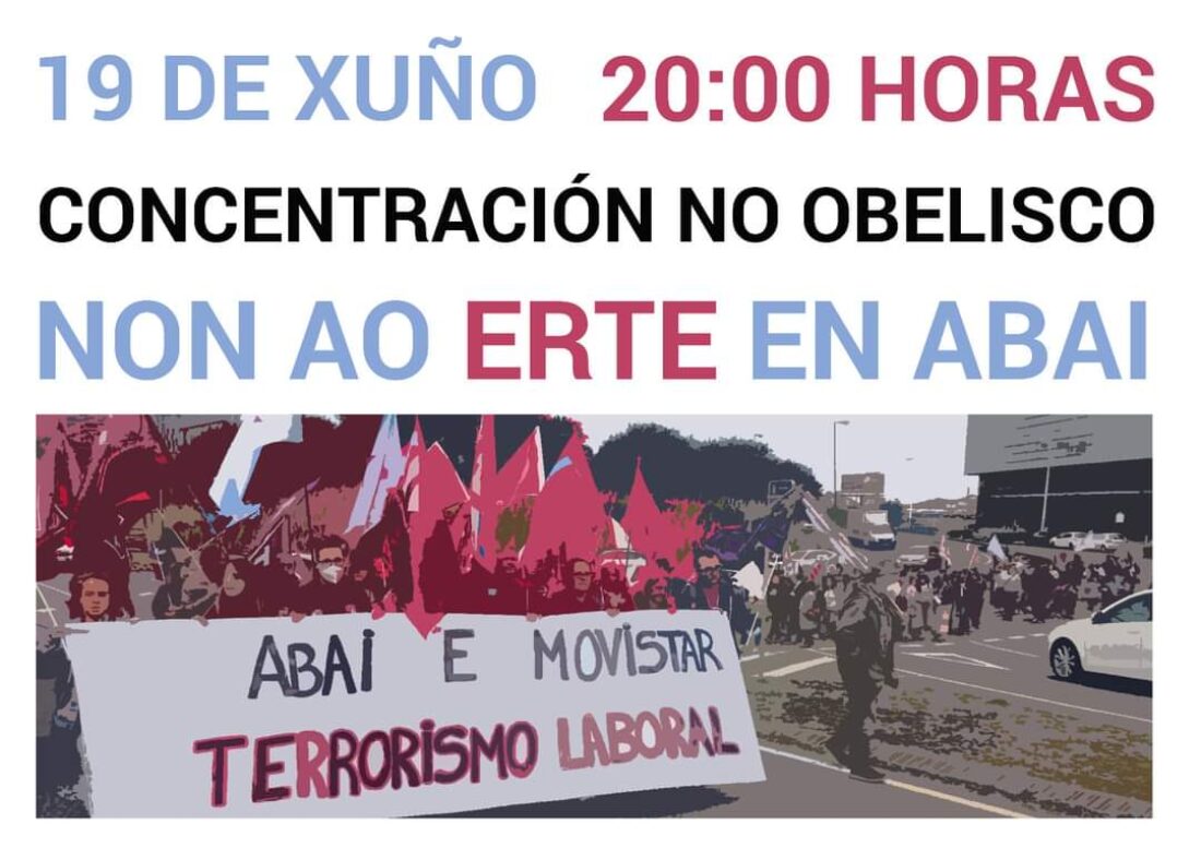 19-X: Concentración das/os traballadoras/os de ABAi no Obelisco da Coruña