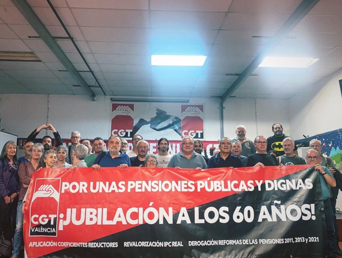CGT València celebra una asamblea centrada en la lucha por unas pensiones públicas y dignas