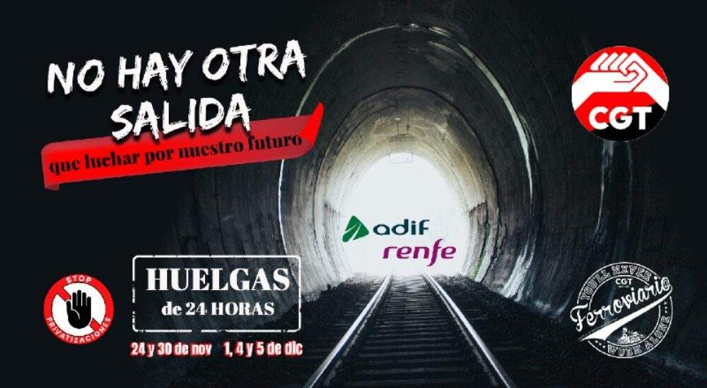 CGT consultará los términos del acuerdo sobre el pacto entre PSOE y ERC con su afiliación, para determinar una postura ante la desconvocatoria de huelgas en RENFE y ADIF