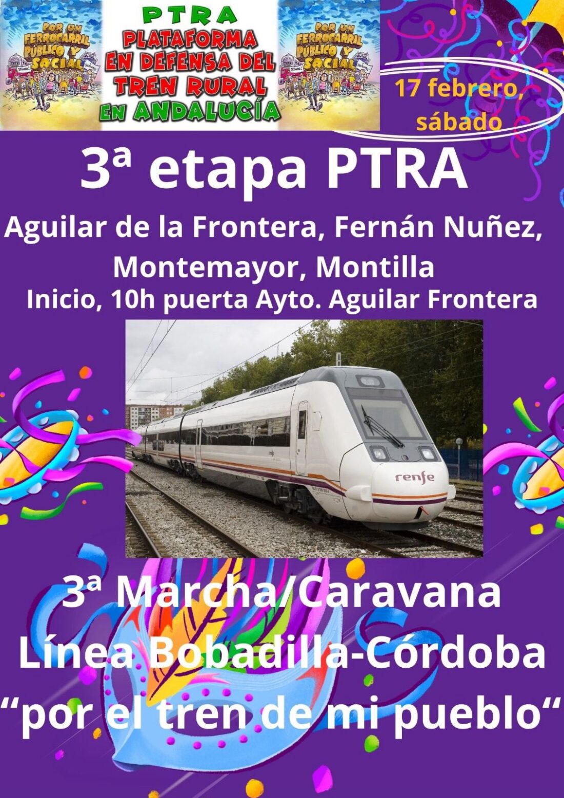 La tercera etapa por “el tren de mi pueblo” llevará a PTRA hasta Montilla