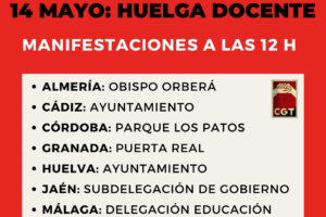 CGT Enseñanza convoca huelga educativa el 14 de mayo