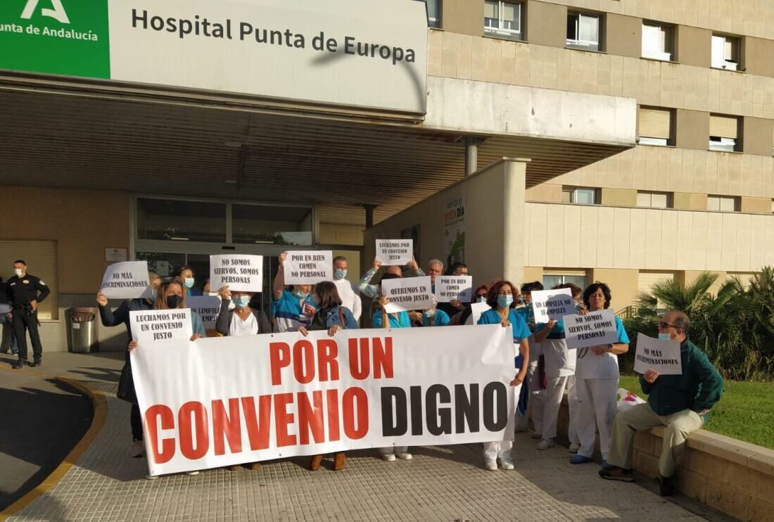 Limpieza hospitalaria de Campo de Gibraltar se moviliza por un Convenio Digno