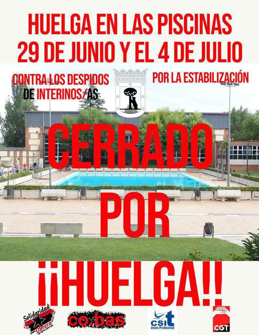 Las trabajadoras de las piscinas municipales de Madrid irán a la huelga los días 29 de junio y 4 de julio