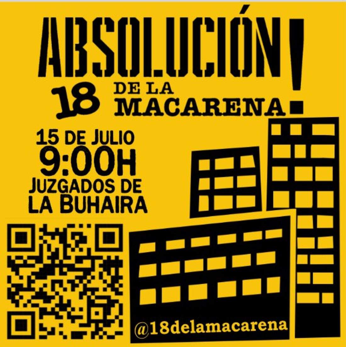 Convocatoria Rueda de Prensa «Los 18 de la Macarena» Rojo y Negro