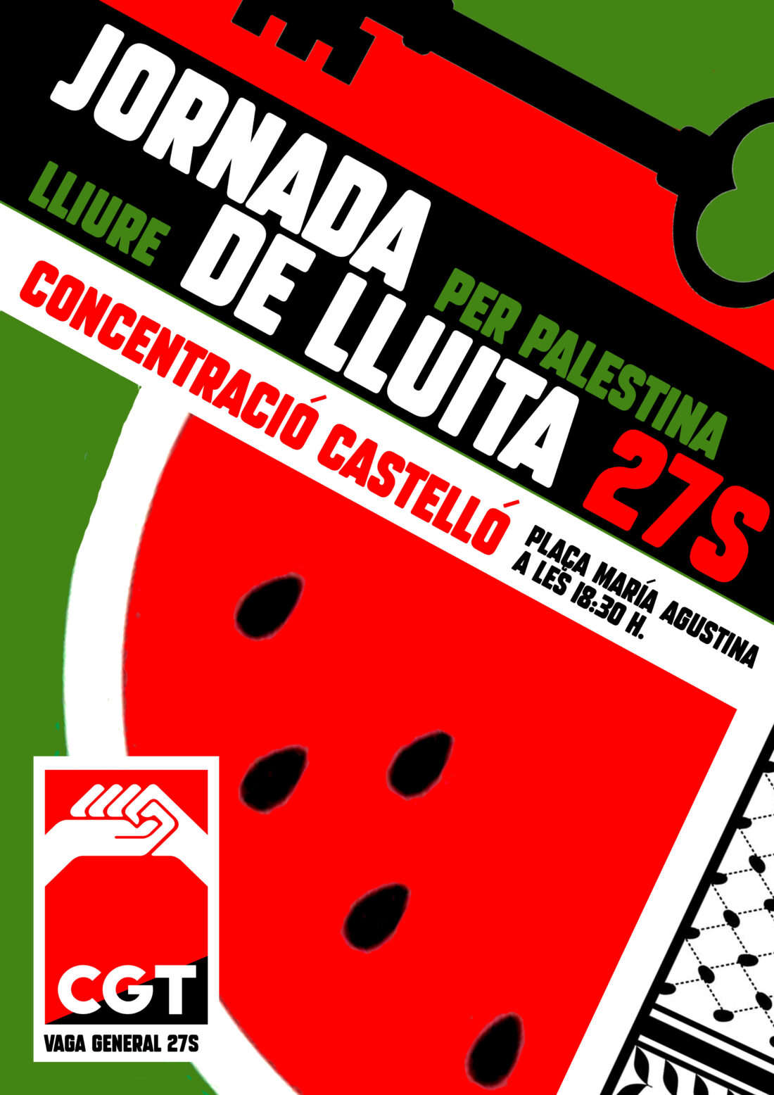 CGT convoca vaga general a Castelló per la llibertat de Palestina