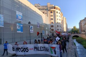 Cientos de personas en la manifestación que cerró la jornada de lucha en solidaridad con Palestina en Burgos