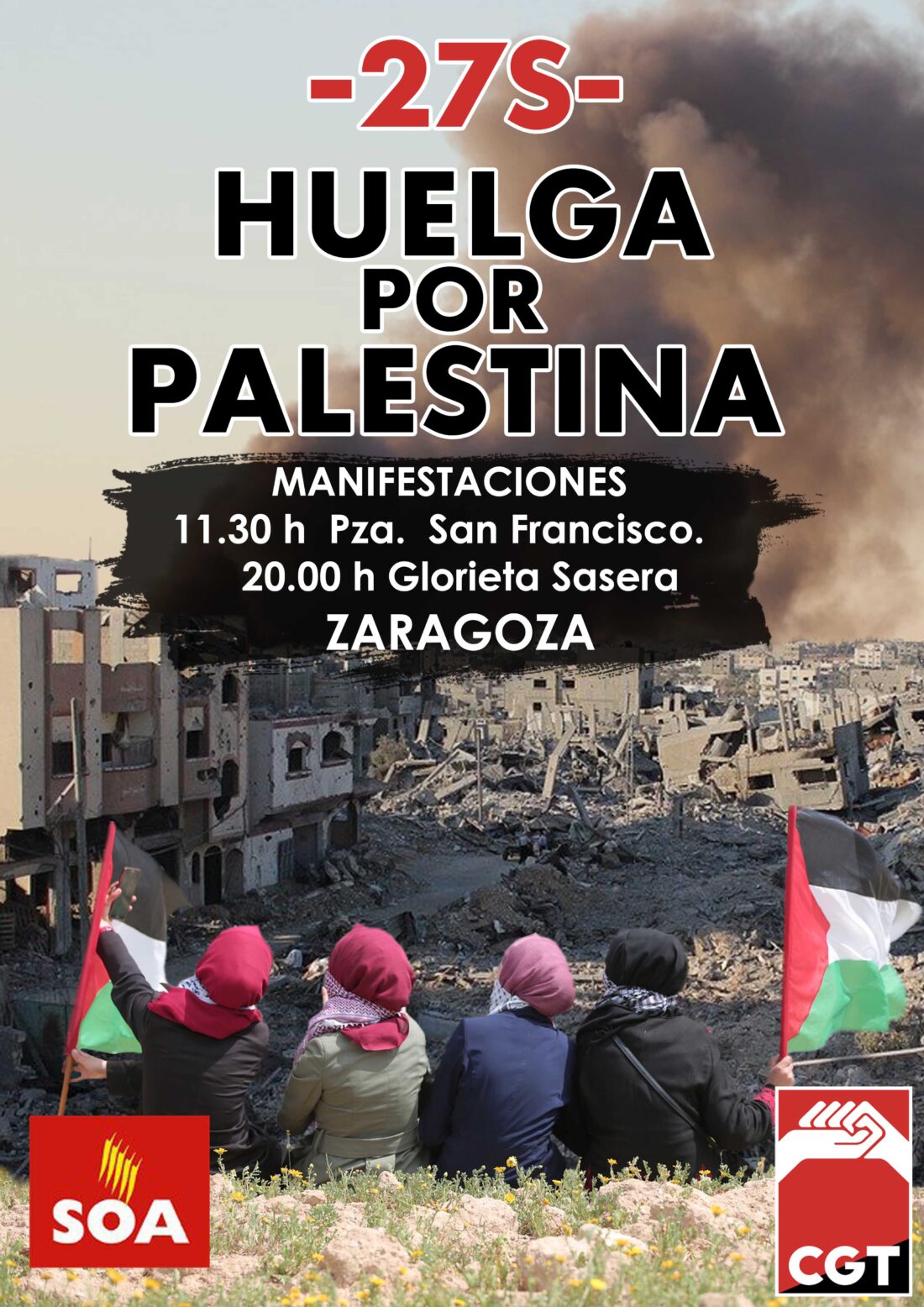 Convocada en Aragón Huelga General por Palestina