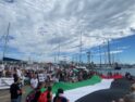 Concentraciones y pancartas al inicio de la Jornada de Lucha y Huelga General por Palestina en Valencia