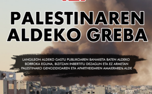 Movilizaciones 27 de septiembre, jornada de huelga y lucha contra el genocidio en Palestina (Nafarroa)