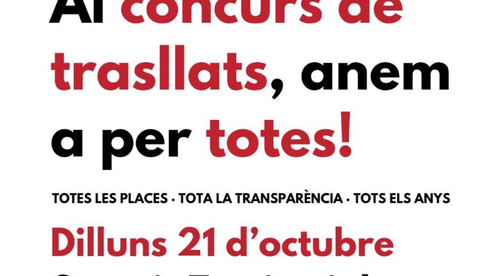 Concentració-Acció: Volem totes les places docents a concurs