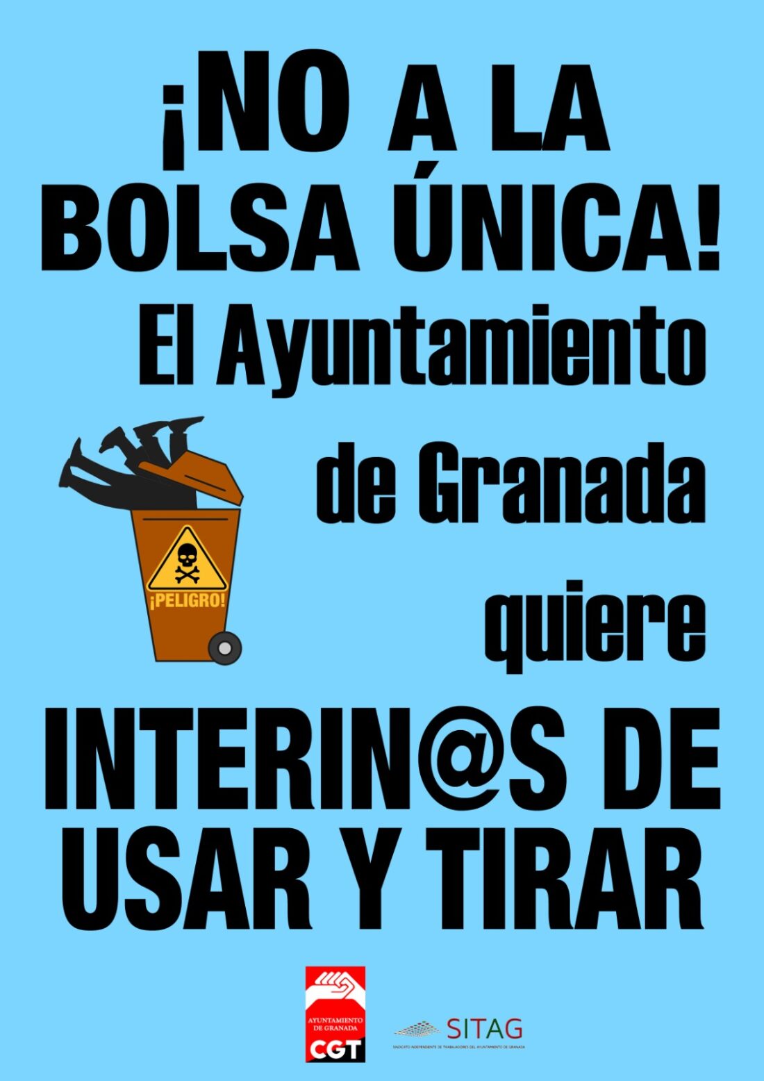 CGT y SITAG se concentran frente al Ayuntamiento este miércoles en contra del nuevo reglamento de bolsas de trabajo