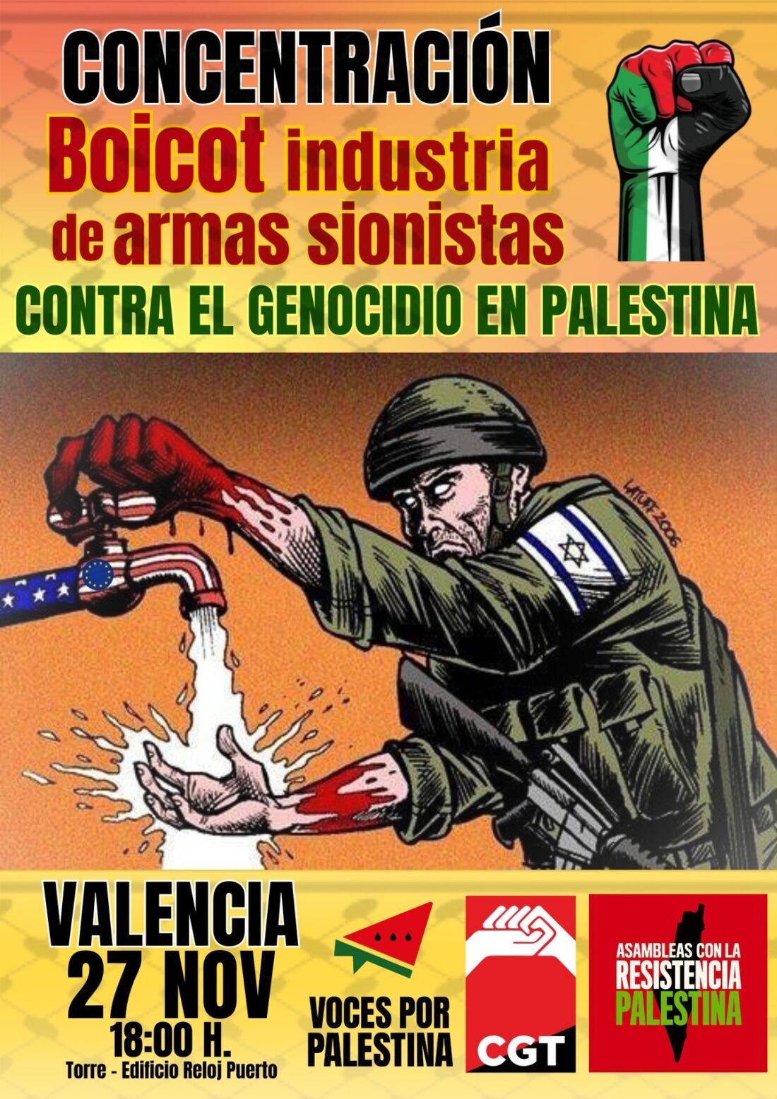 Movilizaciones estatales por el boicot de armas sionistas, contra el genocidio en Palestina