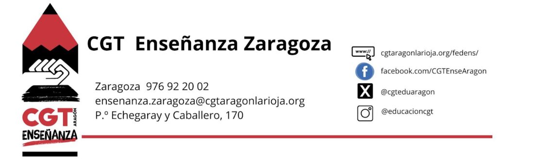 CGT Enseñanza denuncia al Gobierno de Aragón por la caótica situación del Servicio Provincial de Educación de Zaragoza