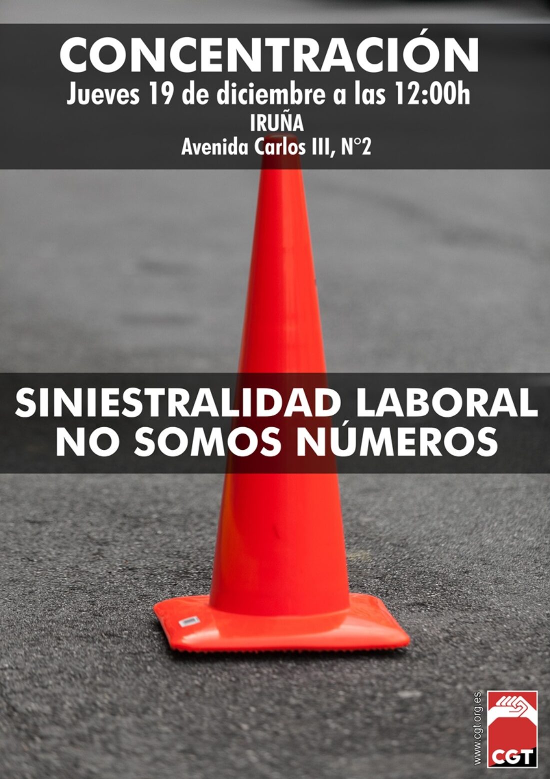 Concentración contra la siniestralidad laboral en Iruña: ¡No somos números!