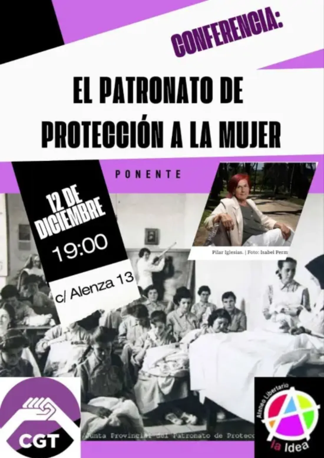 Conferencia: «El Patronato de Protección a la mujer». Ponente: Pilar Iglesias Aparicio