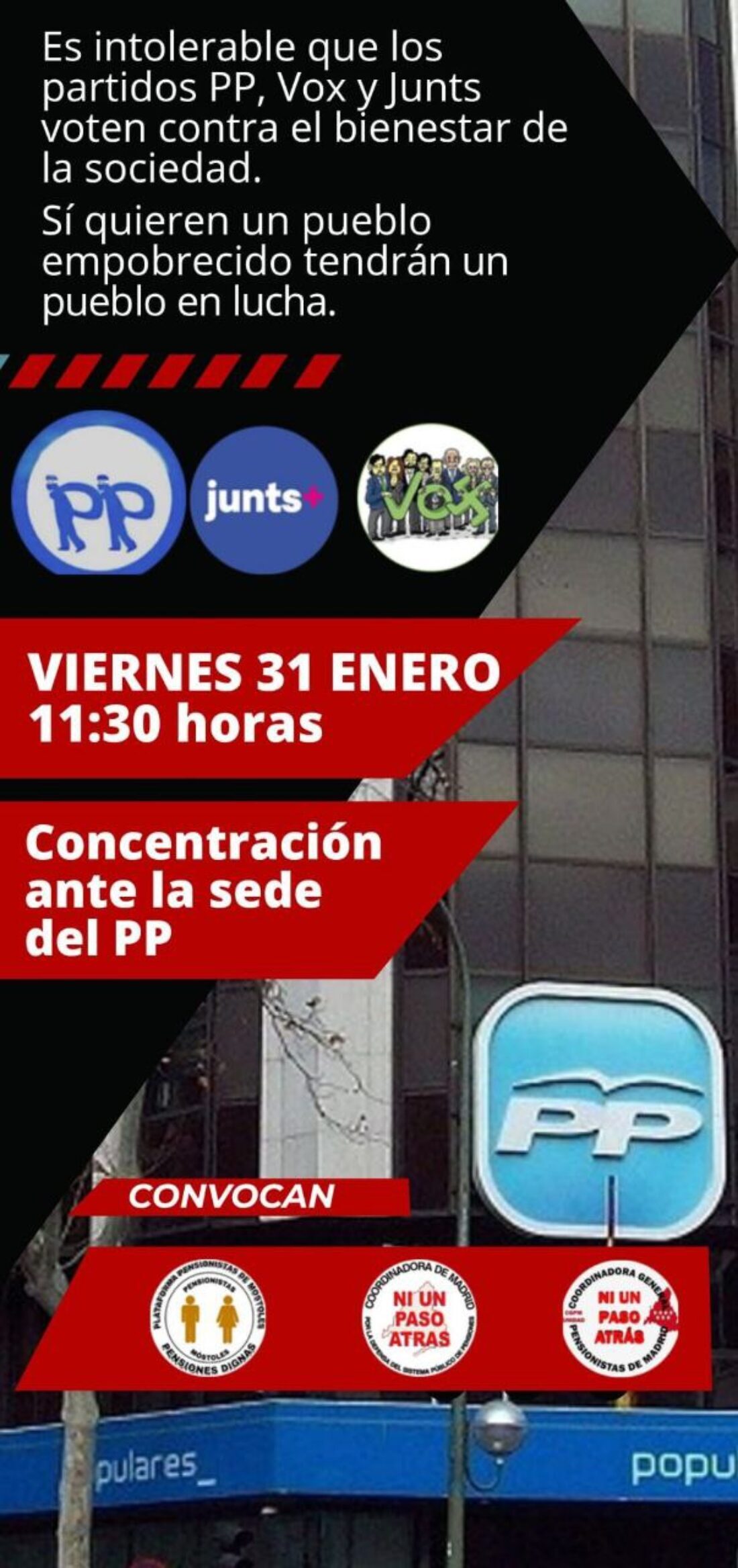 “Manos arriba, esto es un atraco con violencia: las burguesías nacional-fascista del PP/Vox y, las burguesías neoliberales catalanas de Junts, roban a los casi 10 millones de pensionistas, parte de sus pensiones”