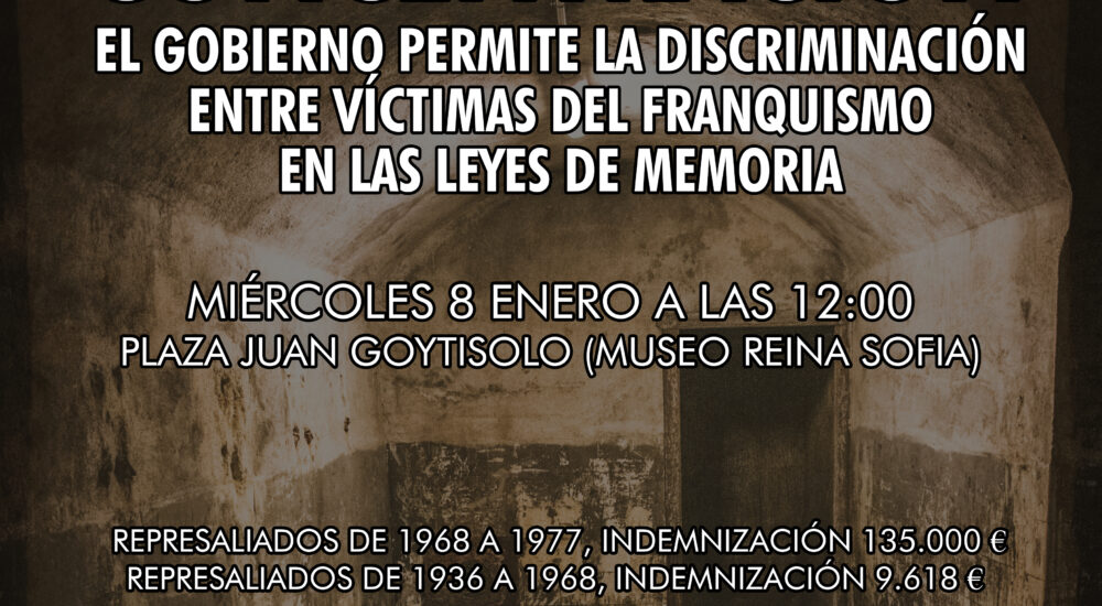 8-E: CGT convoca una concentración en Madrid contra la discriminación del Gobierno entre víctimas del franquismo en las leyes de memoria