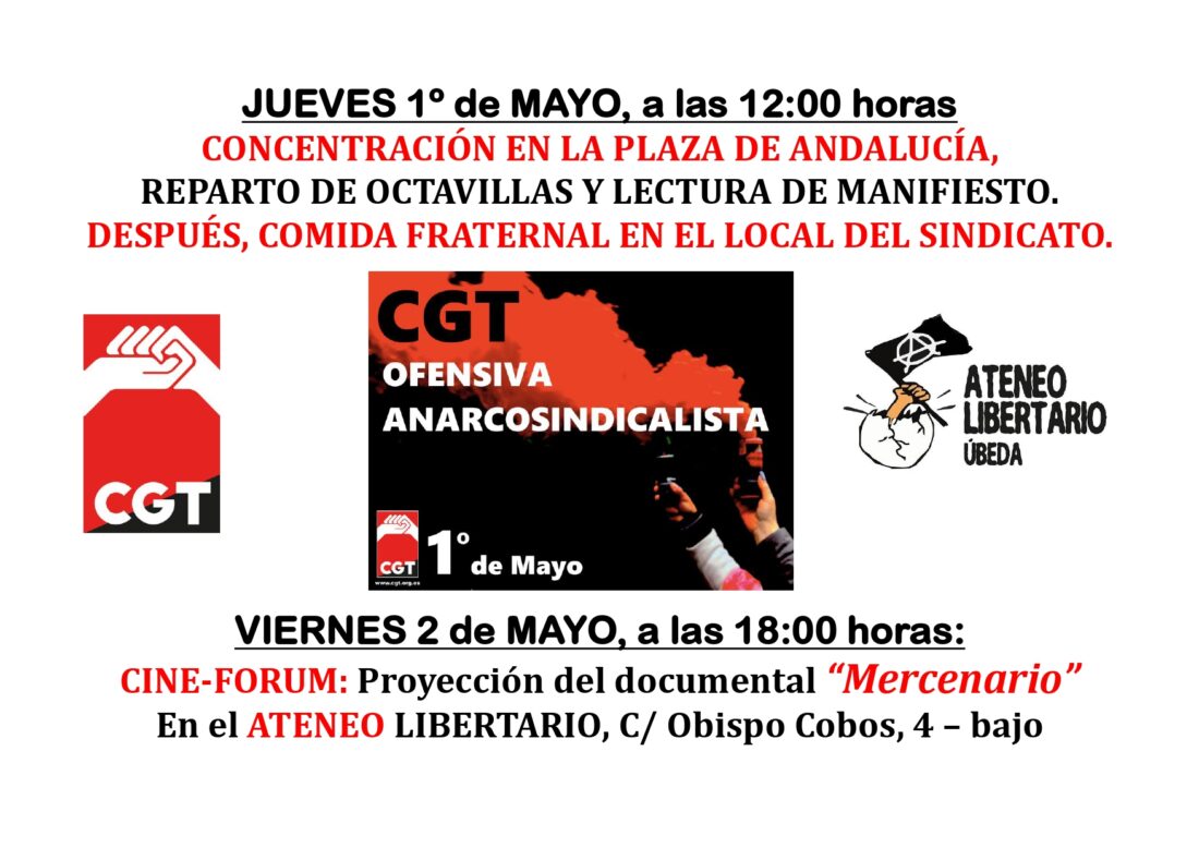 Actividades en torno al 1º de Mayo en CGT Úbeda