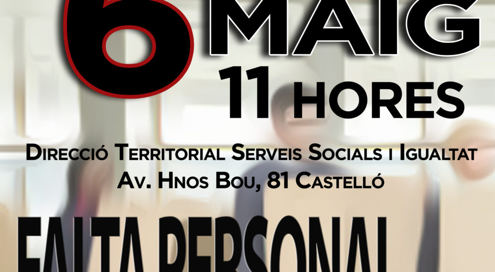 CGT denuncia que la falta de personal en los centros de atención directa de la Consellería de Servicios Sociales vulnera derechos sociales y laborales