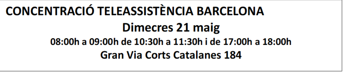 Concentració Teleassistència Barcelona en lluita per les seves condicions de feina