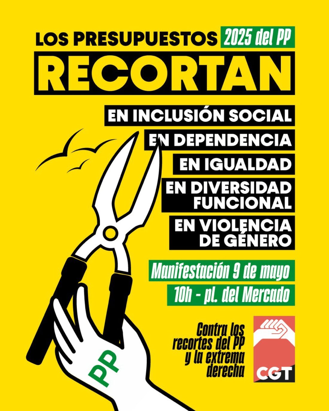 Manifestación 9 de Mayo: Contra los recortes del PP y la extrema derecha